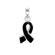 Load image into Gallery viewer, Black Ribbon Charm (21 x 8mm)