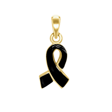 Load image into Gallery viewer, Black Ribbon Charm (21 x 8mm)