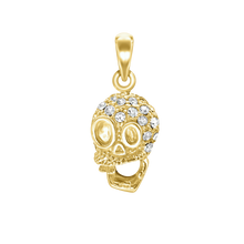 Load image into Gallery viewer, Skull Charm with CZ's (20 x 10mm)