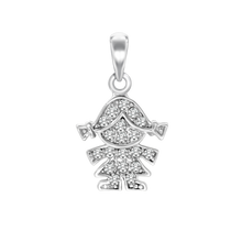 Load image into Gallery viewer, Girl Charm with CZ's (22 x 13mm)