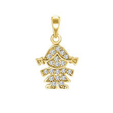 Load image into Gallery viewer, Girl Charm with CZ's (22 x 13mm)
