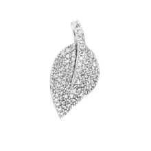 Load image into Gallery viewer, Leaf Charm with CZ's (21 x 10mm)