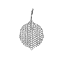 Load image into Gallery viewer, Round Leaf Charm with CZ's (27 x 16mm)