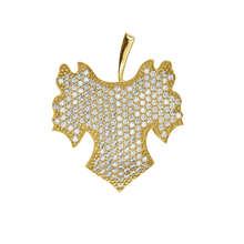 Load image into Gallery viewer, Maple Leaf Charm with CZ's (28 x 20mm)