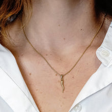 Load image into Gallery viewer, ITI NYC Italian Horn Pendant in 14K Gold