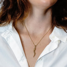 Load image into Gallery viewer, ITI NYC Italian Horn Pendant in 14K Gold