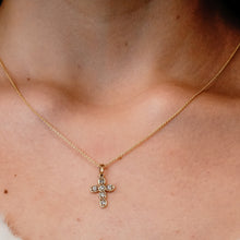 Load image into Gallery viewer, ITI NYC Bezel Set Cross Pendant with Diamonds in 14K Gold