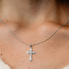 Load image into Gallery viewer, ITI NYC Apostles Cross Pendant with Cubic Zirconia in Sterling Silver