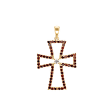 Load image into Gallery viewer, ITI NYC Cross Pattee Pendant with Cubic Zirconia in Sterling Silver