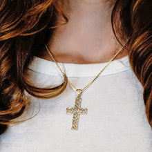 Load image into Gallery viewer, ITI NYC Basket Weave Cross Pendant in Sterling Silver