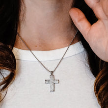 Load image into Gallery viewer, ITI NYC Classic Cross Pendant with Cubic Zirconia in Sterling Silver