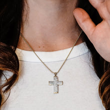 Load image into Gallery viewer, ITI NYC Classic Cross Pendant with Cubic Zirconia in Sterling Silver