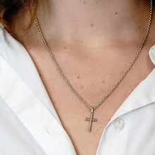 Load image into Gallery viewer, ITI NYC Tubular Cross Pendant in Sterling Silver