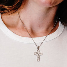 Load image into Gallery viewer, ITI NYC Byzantine Double-Sided Cross and Crucifix Pendant in Sterling Silver