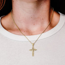 Load image into Gallery viewer, ITI NYC Filigree Olive Leaf Crucifix Pendant in Sterling Silver