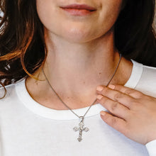 Load image into Gallery viewer, ITI NYC Trefoil Crucifix Pendant in Sterling Silver