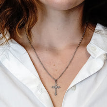 Load image into Gallery viewer, ITI NYC Fancy Cross Pendant in Sterling Silver