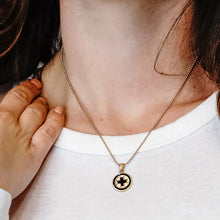 Load image into Gallery viewer, ITI NYC Pattee Cross Pendant Medallion with Black Enamel in Sterling Silver