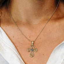 Load image into Gallery viewer, ITI NYC Filigree Lattice Cross Pendant in Sterling Silver
