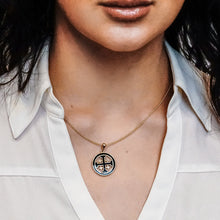 Load image into Gallery viewer, ITI NYC Jerusalem Cross Pendant Medallion with Black Enamel in Sterling Silver