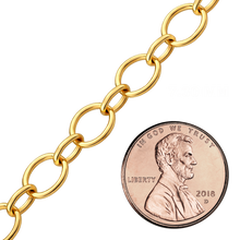 Load image into Gallery viewer, Bulk / Spooled Alternating Round Link Cable Chain in 14K Gold-Filled (7.30 mm)