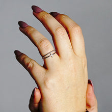 Load image into Gallery viewer, Bead Band Cross Stackable Ring in Sterling Silver
