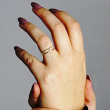 Load image into Gallery viewer, Bead Band Cross Stackable Ring in Sterling Silver
