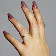 Load image into Gallery viewer, 3 Stone Cross Stackable Ring in Sterling Silver