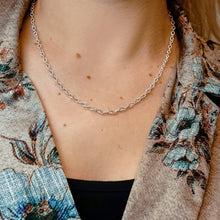 Load image into Gallery viewer, Foley Square Round Textured Cable Chain Necklace in Sterling Silver