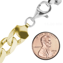 Load image into Gallery viewer, Bowery Curb Chain Necklace in Sterling Silver 18K Yellow Gold Two Tone Finish