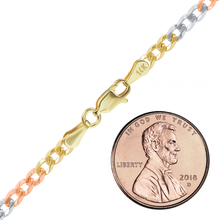 Load image into Gallery viewer, Light Bowery Curb Necklace in 14K Tri-Color Gold