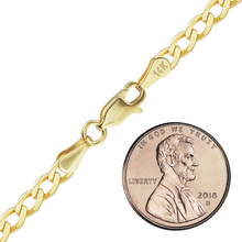 Load image into Gallery viewer, Light Bowery Curb Anklet in 14K Yellow Gold