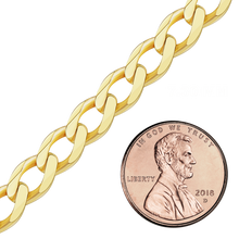 Load image into Gallery viewer, Bulk / Spooled Light Curb Chain in 14K Yellow Gold (Cuban) (2.80 mm - 7.30 mm)