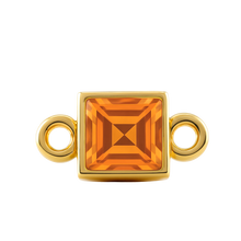 Load image into Gallery viewer, Diamond or Gemstone Square Bezel Bezel/Necklace Charm in 14K Yellow Gold