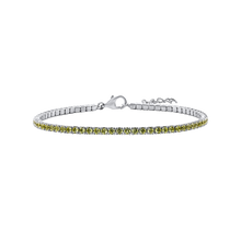 Load image into Gallery viewer, Tennis Bracelet with Citrine Colored CZ in Sterling Silver (2 mm - 4 mm)