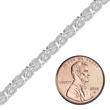 Load image into Gallery viewer, Bulk / Spooled Classic Byzantine Handmade Chain in Sterling Silver (4.50 mm - 6.60 mm)