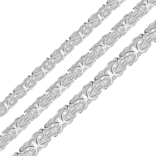 Load image into Gallery viewer, Bulk / Spooled Classic Byzantine Handmade Chain in Sterling Silver (4.50 mm - 6.60 mm)