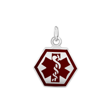 Load image into Gallery viewer, Medical Alert Charm in Sterling Silver (3/8 inch - 1 inch)