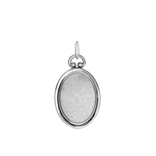 Load image into Gallery viewer, ITI NYC Oval Half Locket in Sterling Silver with Optional Engraving (30 x 16 mm)