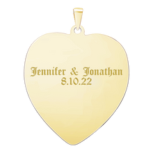 Load image into Gallery viewer, 14K Yellow Gold Heart Disc Charm With Optional Engraving (.025" thickness)