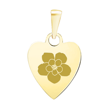 Load image into Gallery viewer, 14K Yellow Gold Heart Disc Charm With Optional Engraving (.025" thickness)