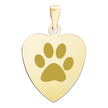 Load image into Gallery viewer, Sterling Silver 18K Yellow Gold Finish Heart Disc Charm With Optional Engraving (.030" thickness)