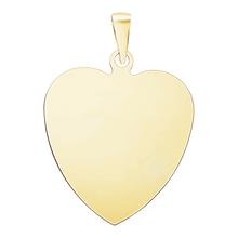 Load image into Gallery viewer, 14K Yellow Gold Heart Disc Charm With Optional Engraving (.025" thickness)
