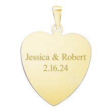 Load image into Gallery viewer, 14K Yellow Gold Heart Disc Charm With Optional Engraving (.025" thickness)