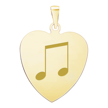 Load image into Gallery viewer, Sterling Silver 18K Yellow Gold Finish Heart Disc Charm With Optional Engraving (.030" thickness)