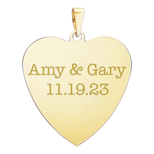 Load image into Gallery viewer, 14K Yellow Gold Heart Disc Charm With Optional Engraving (.025" thickness)
