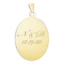 Load image into Gallery viewer, 14K Yellow Gold Oval Disc Charm With Optional Engraving (.025" thickness)