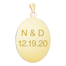 Load image into Gallery viewer, 14K Yellow Gold Oval Disc Charm With Optional Engraving (.025" thickness)