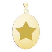 Load image into Gallery viewer, 14K Yellow Gold Oval Disc Charm With Optional Engraving (.025" thickness)
