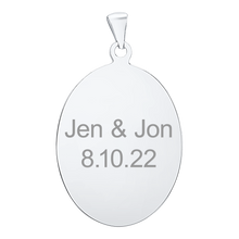 Load image into Gallery viewer, Sterling Silver Oval Disc Charm With Optional Engraving (.030" thickness)